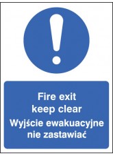 Fire Exit Keep Clear (English / Polish)