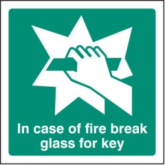 In Event of Fire Break Glass for Key