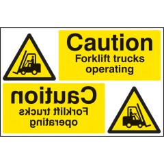 Caution - Forklift Trucks Operating - Reflection Sign