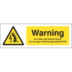 Warning - Arc Flash and Shock Hazard Do Not Open Without Appropriate PPE