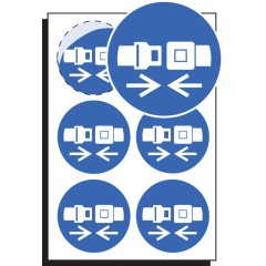 Seatbelt Symbol - Labels (Sheet of 6)