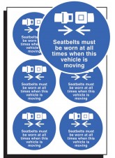 Seatbelts Worn All Times - Labels (Sheet of 6)