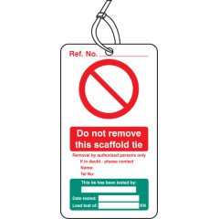 Scaffold Tie Test - Double Sided Tags (Pack of 10)