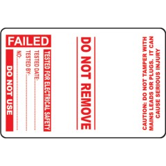 Failed - PAT Test Cable Wrap Labels (Roll of 100)