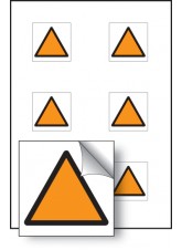Orange Triangle Vibration Safety - Labels (Sheet of 6)