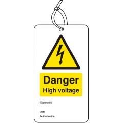 Danger - High Voltage - Double Sided Safety Tag