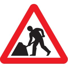 Fold Up Sign - Road Works with Text Variant Options