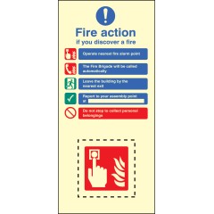 Fire Action & Call Point Set - Operate Alarm - Automatic Call - Leave Building