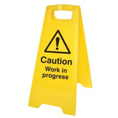 Caution - Work in Progress - Self Standing Floor Sign