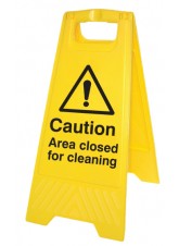 Caution - Area Closed for Cleaning - Self Standing Floor Sign