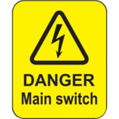Danger - Main Switch Labels