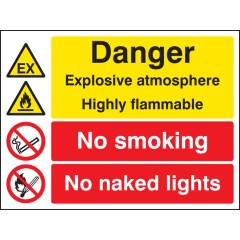 Explosive Atmosphere Highly Flammable No Smoking / Naked Lights