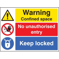 Warning - Confined Space - No Entry - Keep Locked