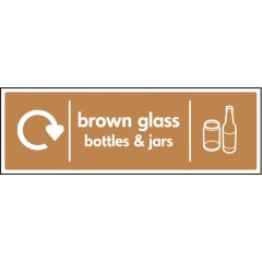 Brown Glass Bottles & Jars - WRAP Recycling Sign