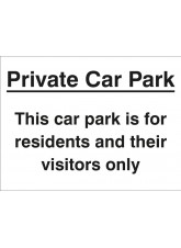 Private Car Park - Use of Residents and Visitors Only
