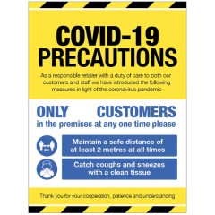 Coronavirus Precautions -2m - Yellow