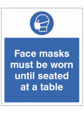 Face Masks must be Worn until Seated