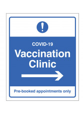 COVID-19 Vaccination Clinic - Pre-booked appointments only (arrow right)