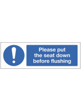 Please put the seat down before flushing