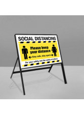 Social Distancing Road Frame Sign - 1m / 2m / Generic Distance Options