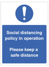 Social Distancing Policy in Operation - 1m / 2m / Generic Distance Options