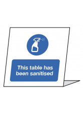This Table has been Sanitised - Single Sided Table Card