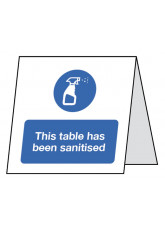 This Table has been Sanitised - Double Sided Table Card