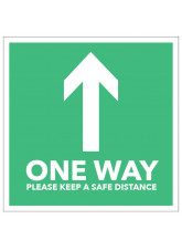 One Way Arrow - Green Floor Graphic (Square)