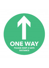 One Way Arrow - Green Floor Graphic (Circle)